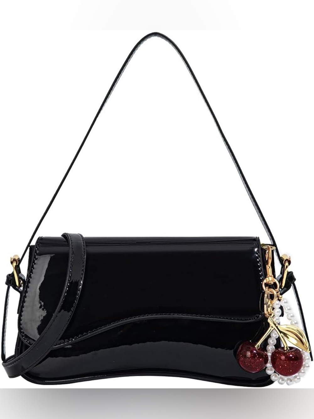 Black Purses for Women Trendy, Y2K Faux Leather Clutch Purse